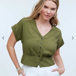 Pleated Short-Sleeve Top